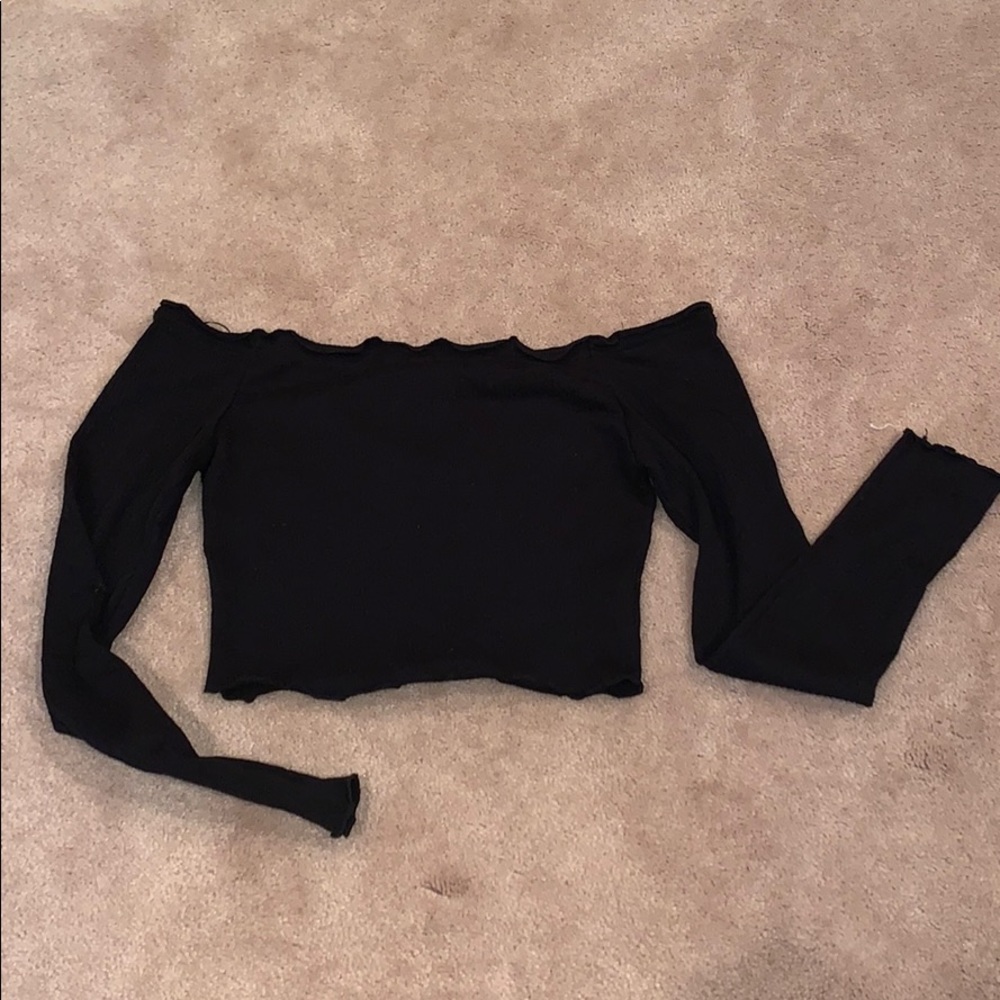 Tiger Mist off the shoulder long sleeve crop top